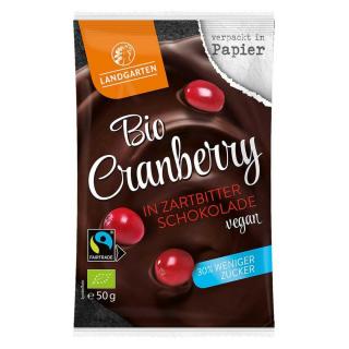 Landgarten Naschfrüchte Cranberry in Zartbitterschokolade 50g