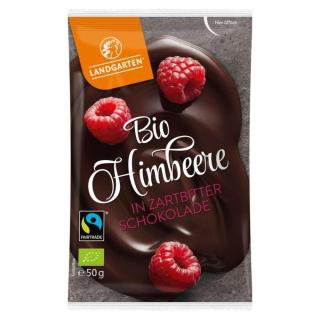 Landgarten Naschfrüchte Himbeeren in Zartbitterschokolade 50g
