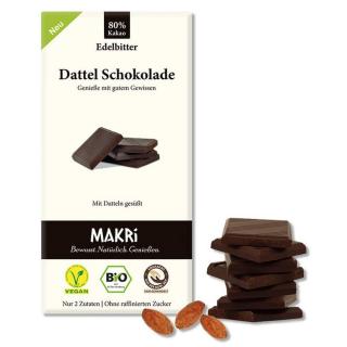 Makri Dattelschokolade Edelbitter 80% Kakao 85g