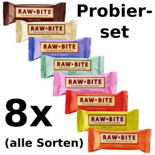 Raw Bite Energieriegel Probierset (8 Sorten) 400g